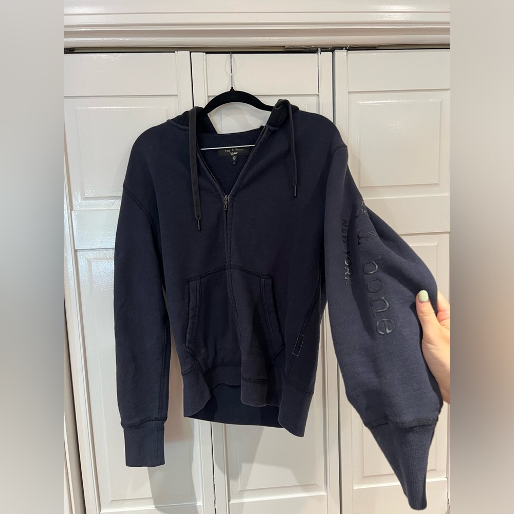 EUC Rag & Bone Zip Up Hoodie Brand on Sleeves